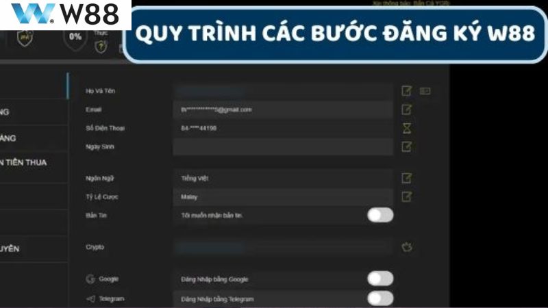 Cách đăng ký W88 trên điện thoại