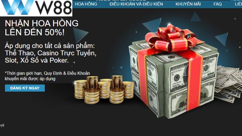 Công thức tính hoa hồng đại lý W88 