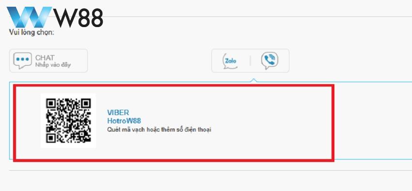 Cách liên hệ W88 qua Viber
